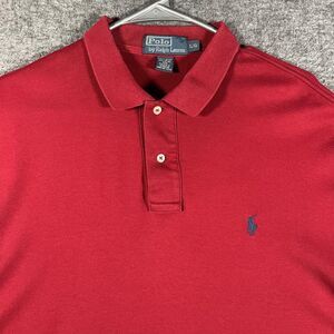 Polo By Ralph Lauren Shirt Mens Large Red Classic Fit Long Sleeve Pony Preppy